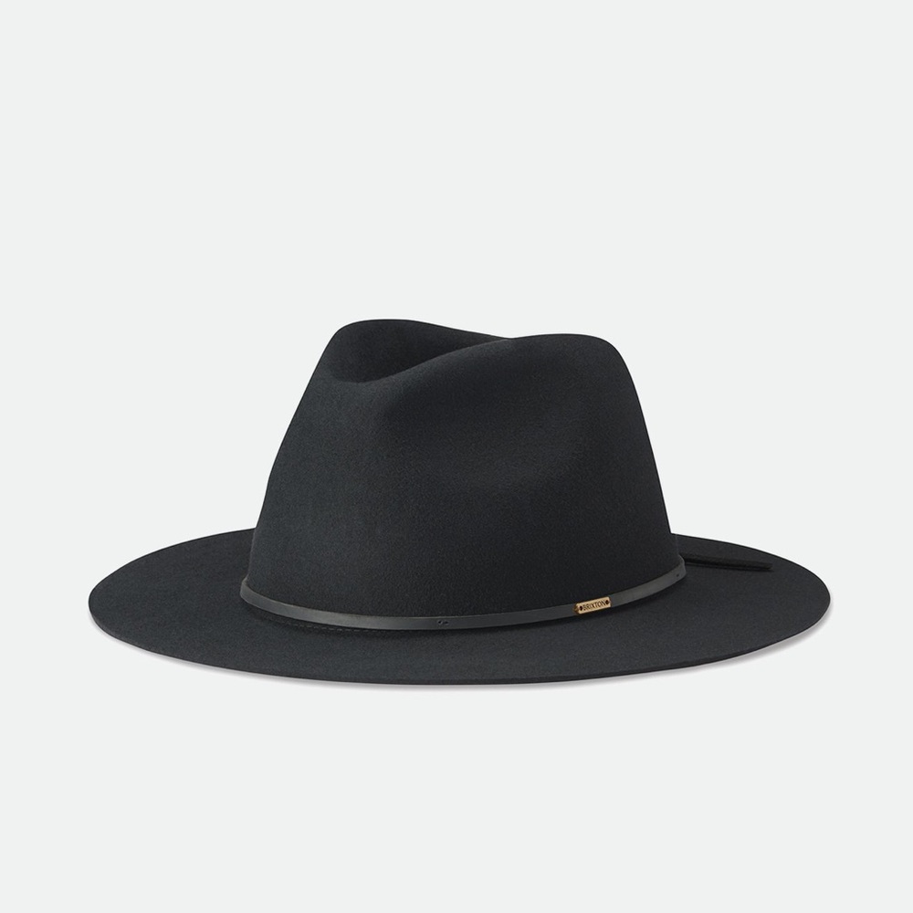 BRIXTON -'Wesley' Wool Fedora Black